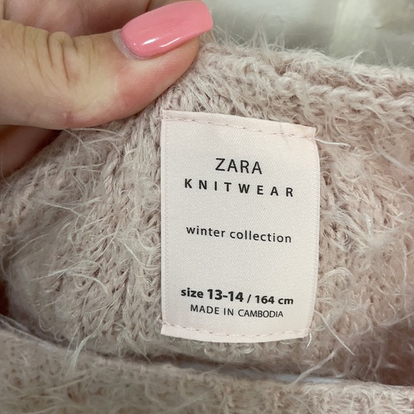 pastel pink zara sweater size 13-14 - Picture 2 of 2